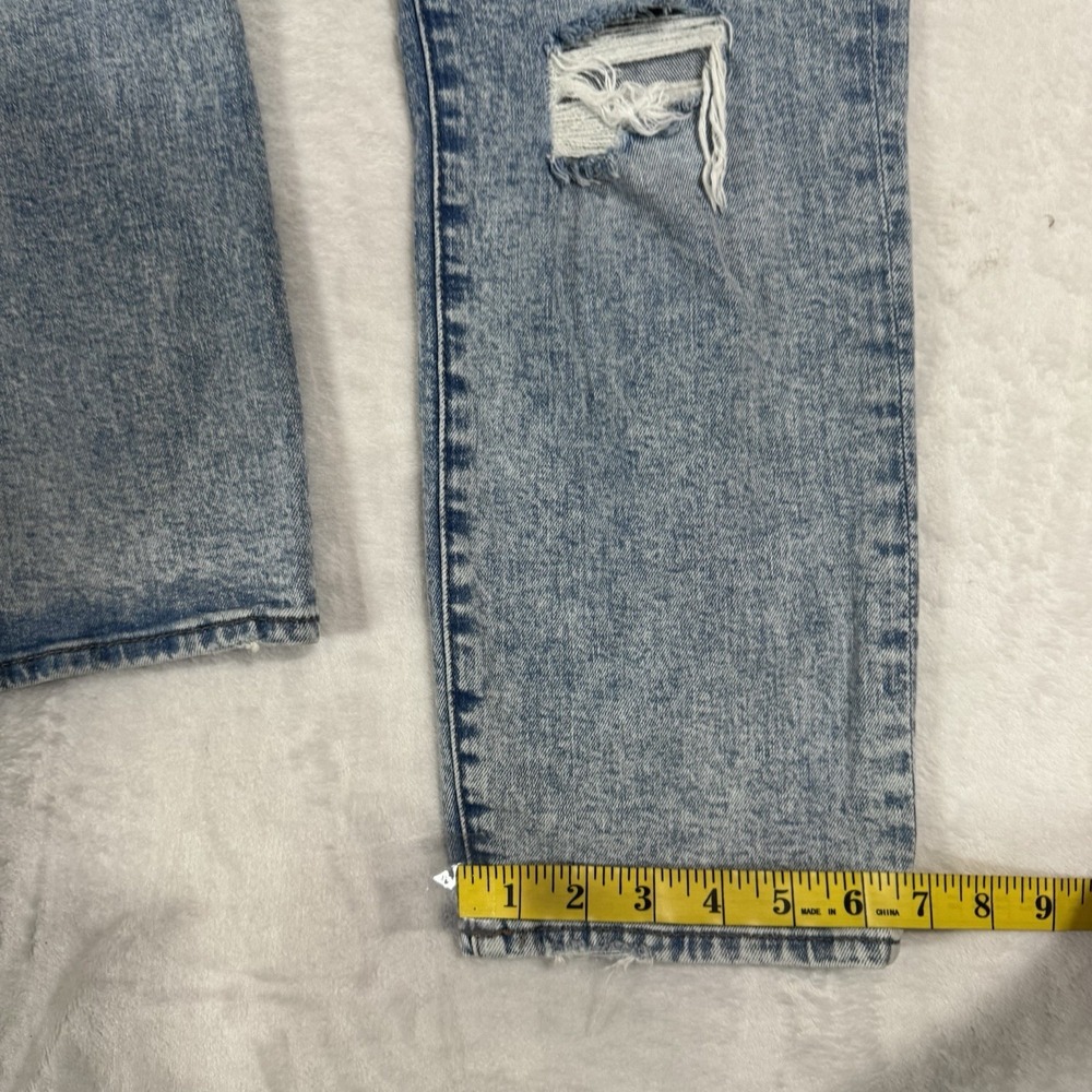 Express High Rise Straight Ankle Jeans Size 4 Light Acid Wash Distressed Cropped - Picture 12 of 15